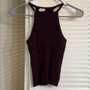 Red and Black halter crop top